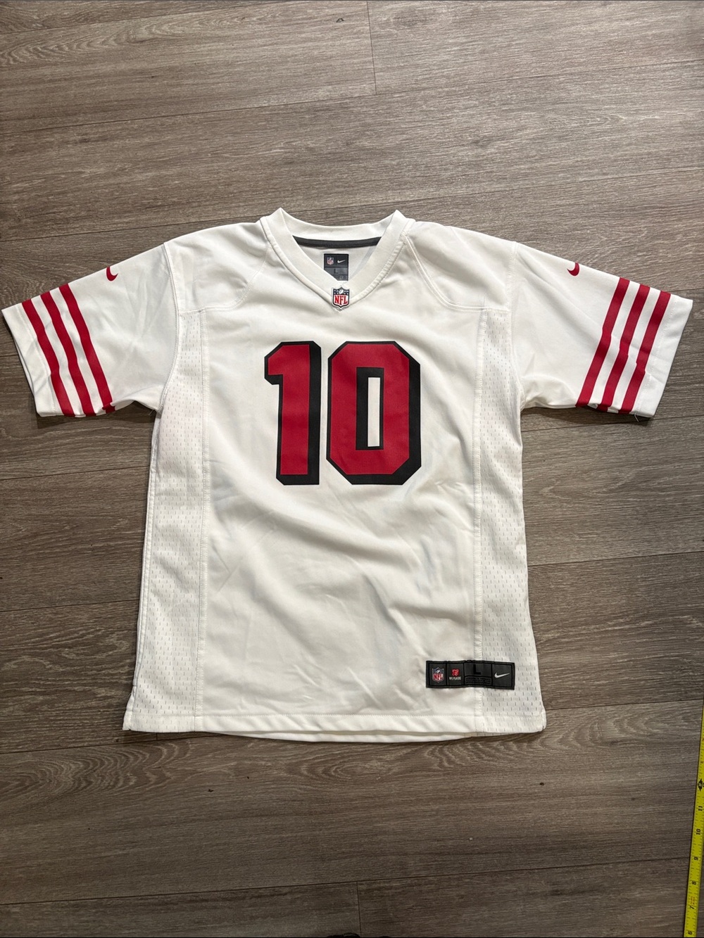 Nike White and Red 49ers Jersey